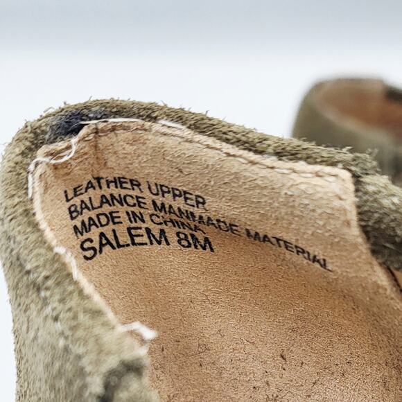 Violet & Red Salem Olive Green Suede Perforated Flat Loafers Women's Size 8 M - Picture 8 of 11